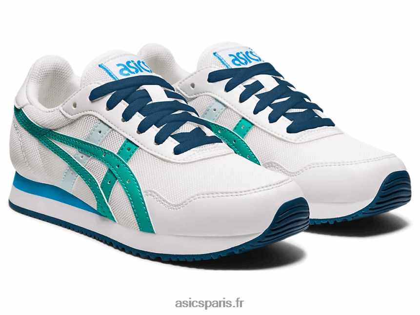 enfants Asics école primaire du coureur de tigre BXL8B24479 bijou blanc/baltique