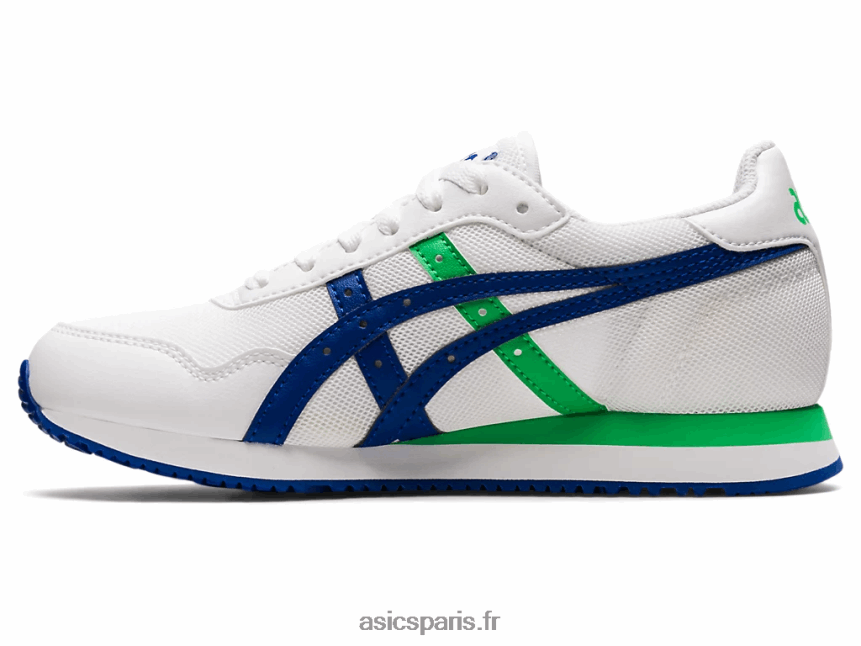 enfants Asics école primaire du coureur de tigre BXL8B24500 blanc/bleu monaco