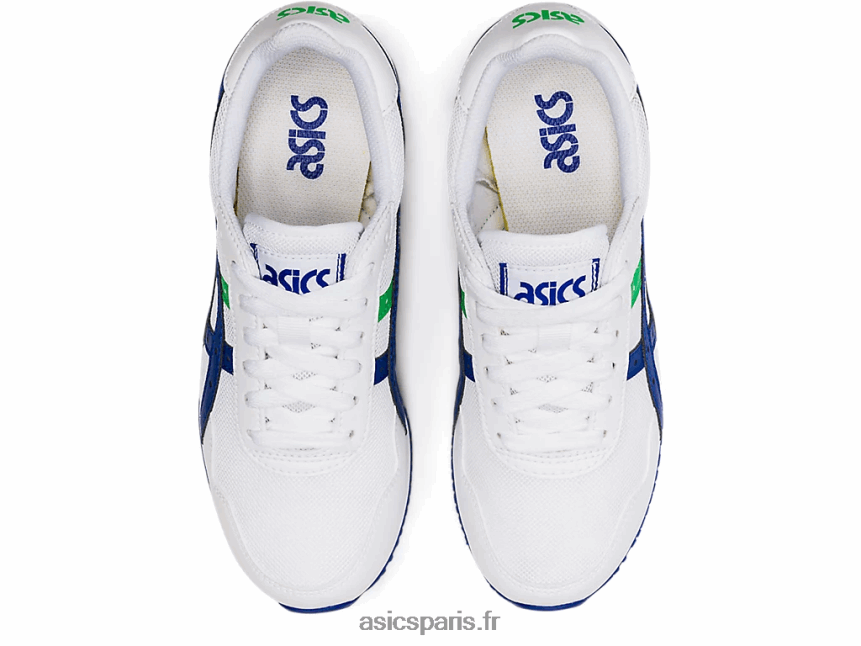 enfants Asics école primaire du coureur de tigre BXL8B24500 blanc/bleu monaco