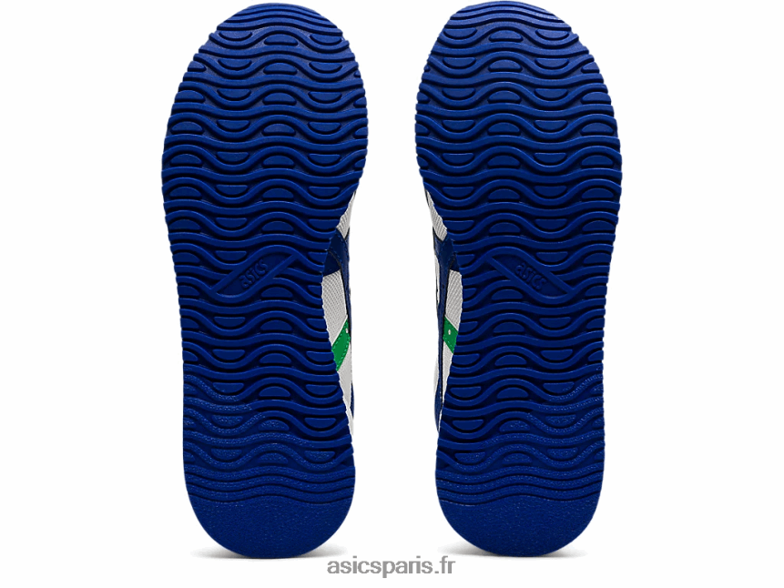 enfants Asics école primaire du coureur de tigre BXL8B24500 blanc/bleu monaco