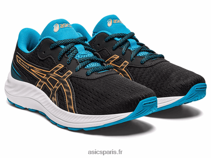 enfants Asics école primaire gel-exciter 9 BXL8B24307 noir/pêche soleil