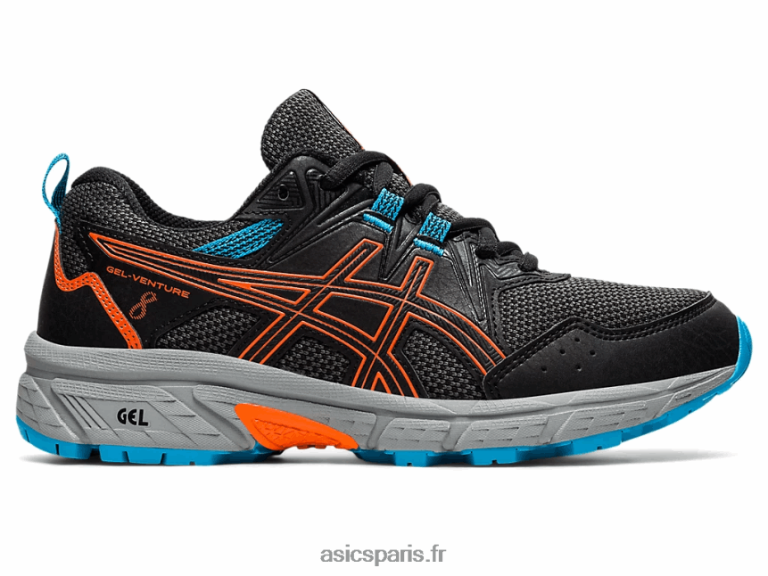 enfants Asics école primaire gel-venture 8 BXL8B24496 noir/orange souci