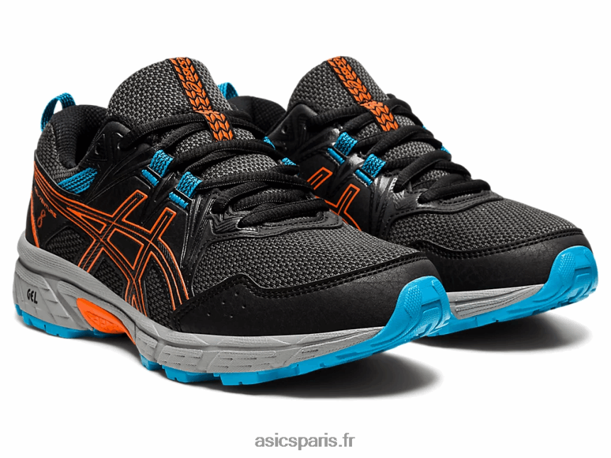 enfants Asics école primaire gel-venture 8 BXL8B24496 noir/orange souci
