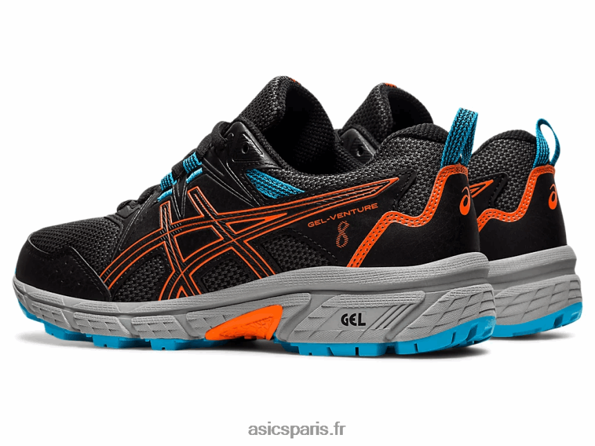 enfants Asics école primaire gel-venture 8 BXL8B24496 noir/orange souci