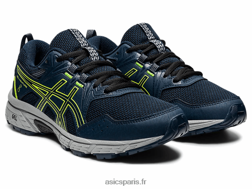 enfants Asics école primaire gel-venture 8 BXL8B24505 bleu français/vert danger