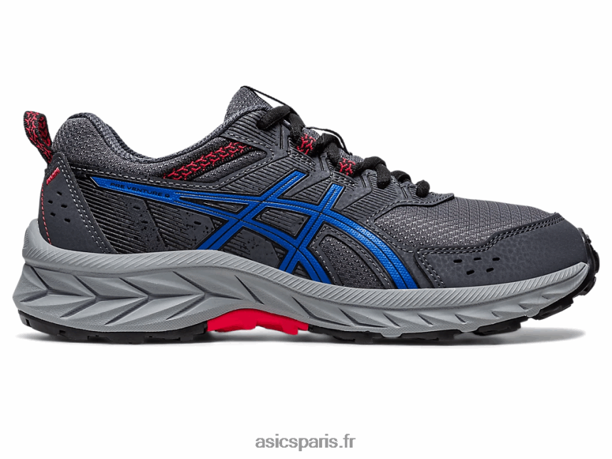 enfants Asics école primaire gel-venture 9 BXL8B24216 gris porteur/bleu thon