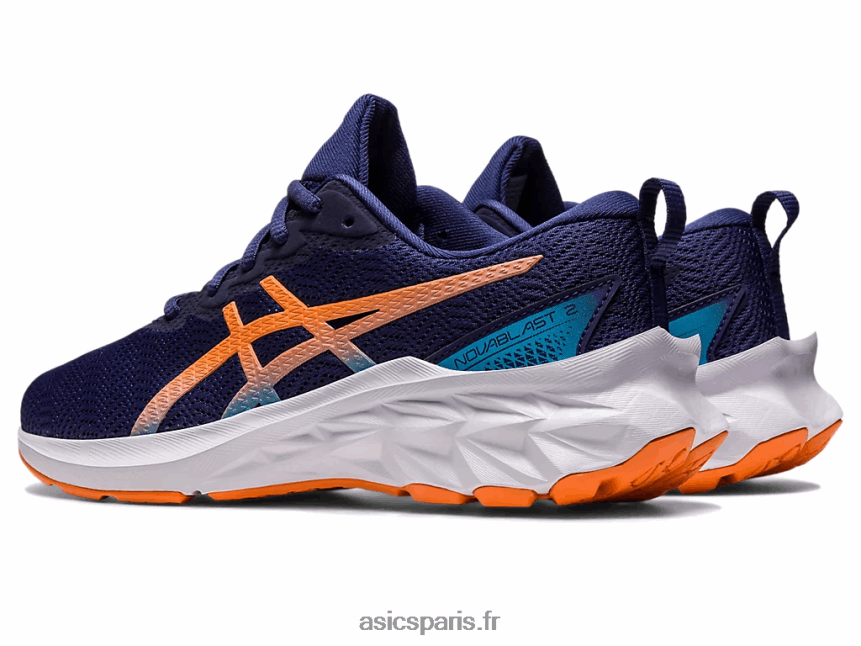 enfants Asics école primaire novablast 2 BXL8B24277 bleu indigo/pêche soleil