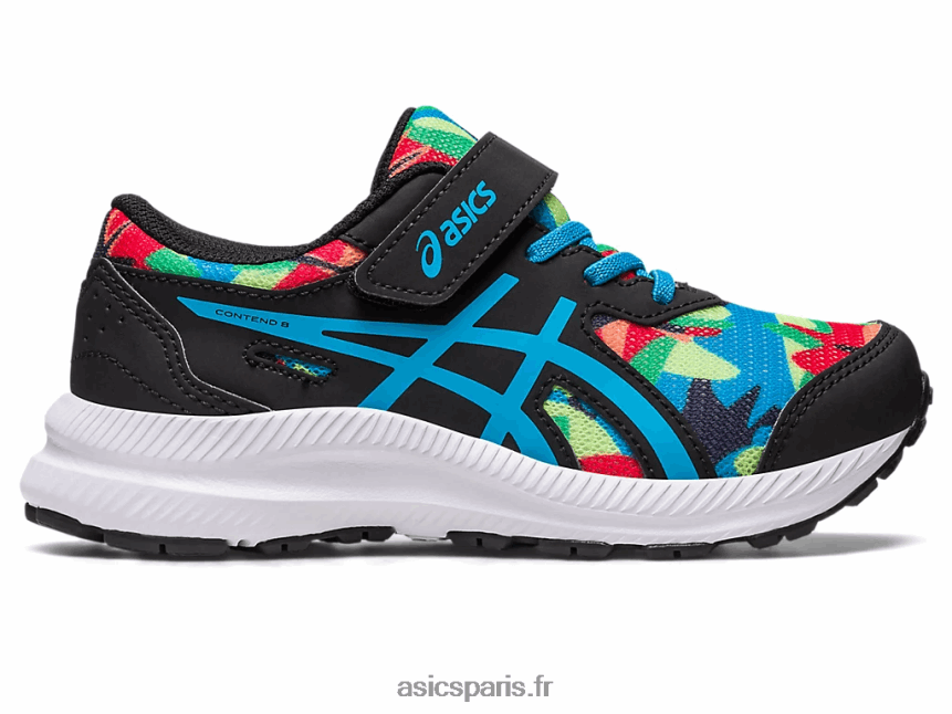 enfants Asics contester 8 préscolaire BXL8B24247 noir/bleu île