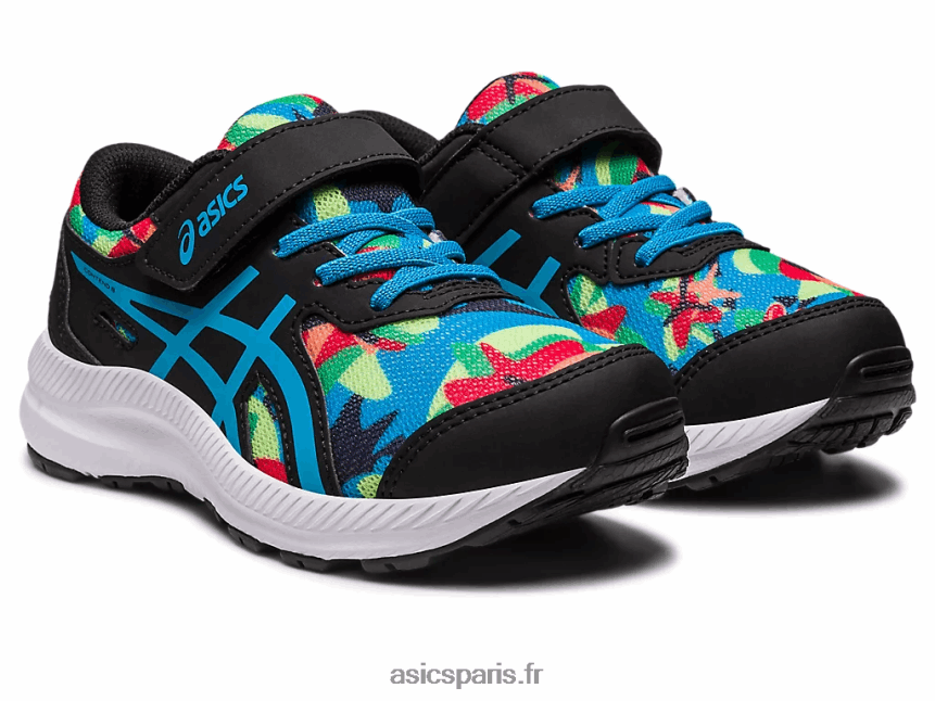 enfants Asics contester 8 préscolaire BXL8B24247 noir/bleu île