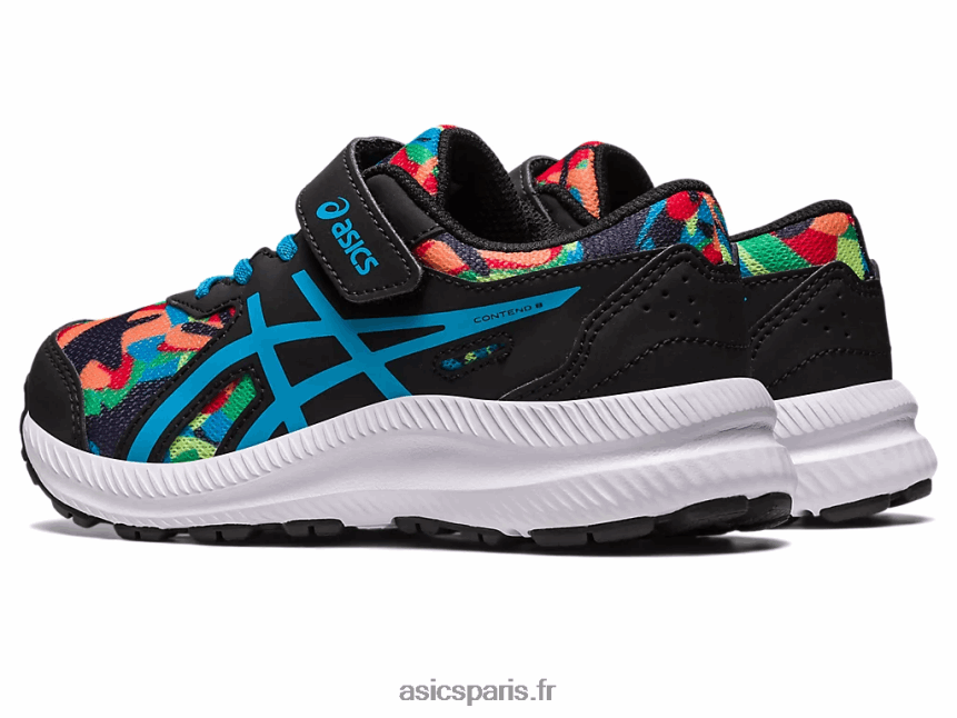 enfants Asics contester 8 préscolaire BXL8B24247 noir/bleu île