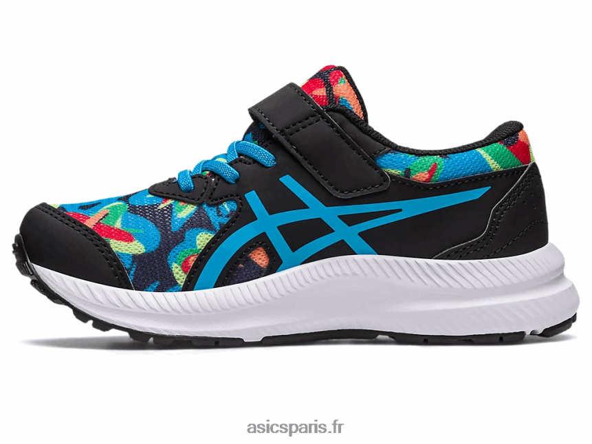 enfants Asics contester 8 préscolaire BXL8B24247 noir/bleu île