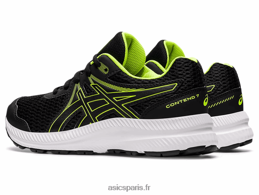 enfants Asics contester l\'école primaire 7 BXL8B24486 noir/vert danger