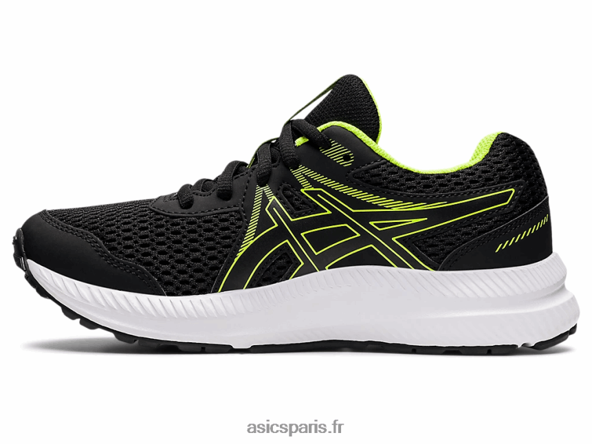 enfants Asics contester l\'école primaire 7 BXL8B24486 noir/vert danger