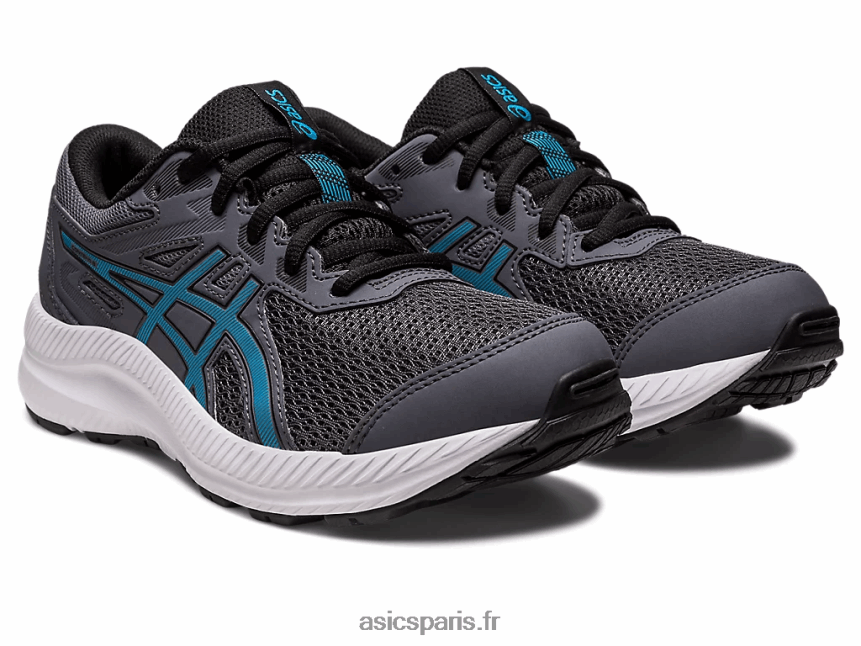 enfants Asics contester l\'école primaire 8 BXL8B24245 gris porteur/bleu île