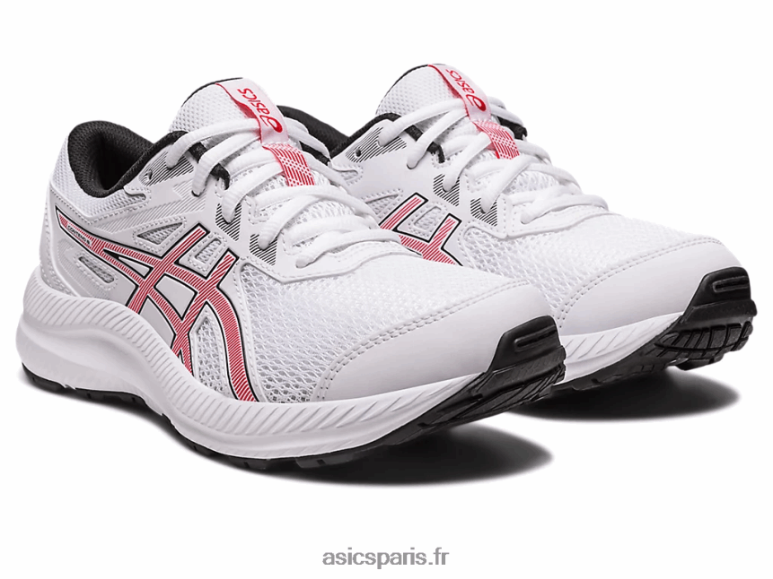 enfants Asics contester l\'école primaire 8 BXL8B24281 blanc/rouge électrique