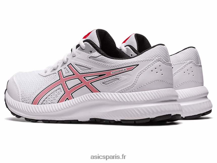 enfants Asics contester l\'école primaire 8 BXL8B24281 blanc/rouge électrique
