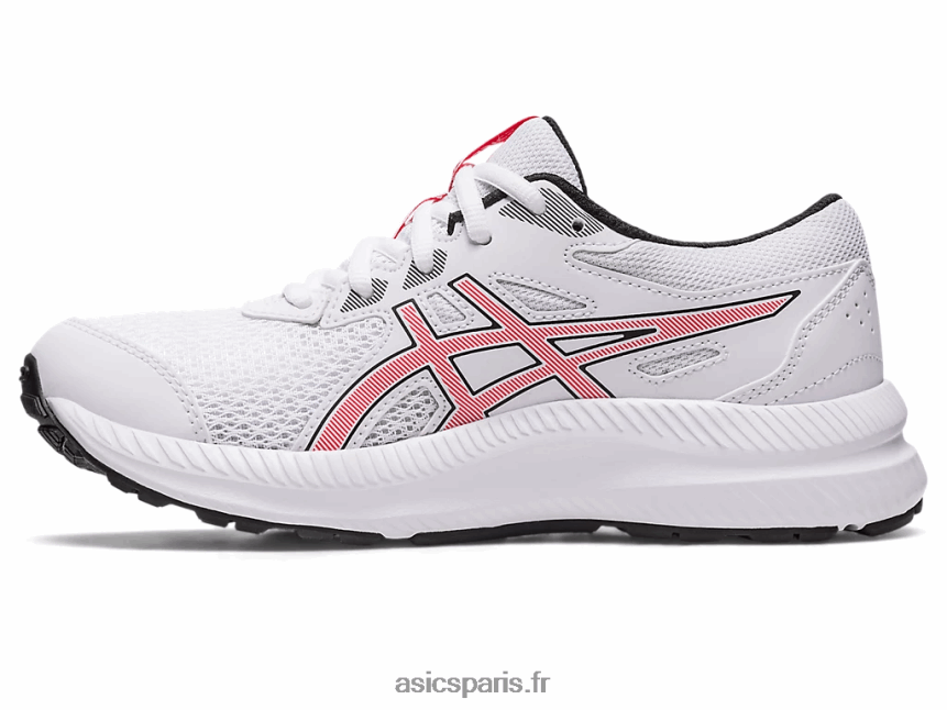 enfants Asics contester l\'école primaire 8 BXL8B24281 blanc/rouge électrique