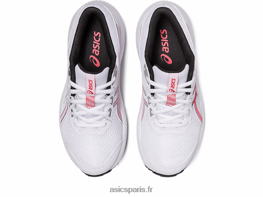 enfants Asics contester l\'école primaire 8 BXL8B24281 blanc/rouge électrique