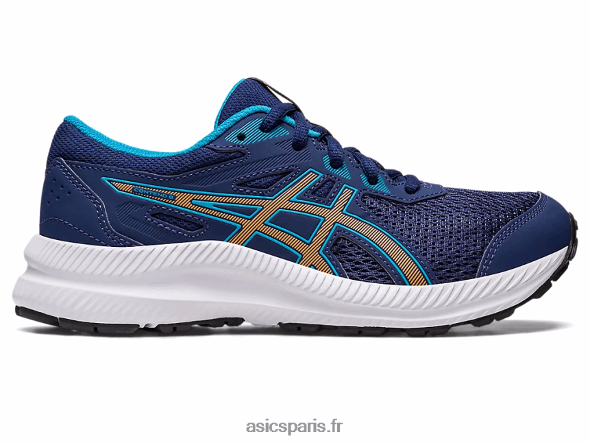 enfants Asics contester l'école primaire 8 BXL8B24286 bleu indigo/pêche soleil