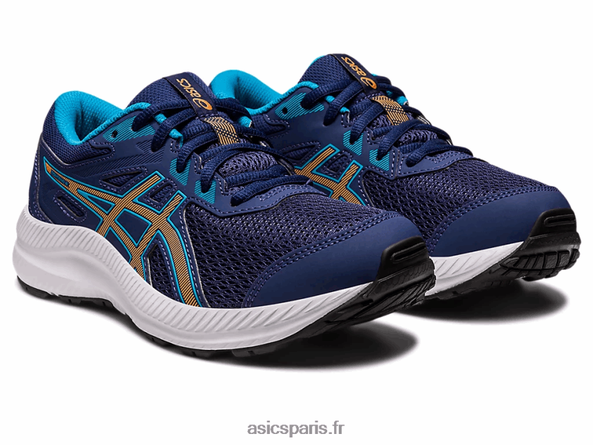 enfants Asics contester l\'école primaire 8 BXL8B24286 bleu indigo/pêche soleil