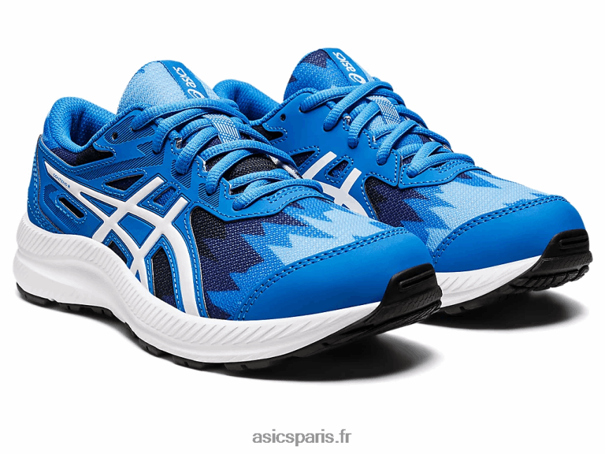 enfants Asics contester l\'école primaire 8 BXL8B24345 bleu électrique/blanc