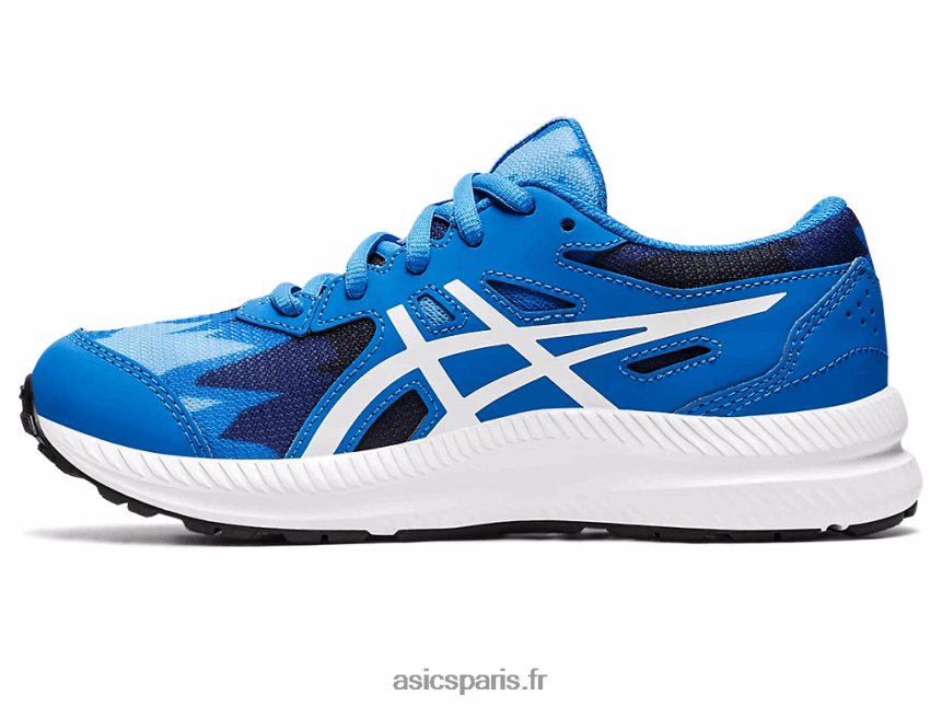 enfants Asics contester l\'école primaire 8 BXL8B24345 bleu électrique/blanc
