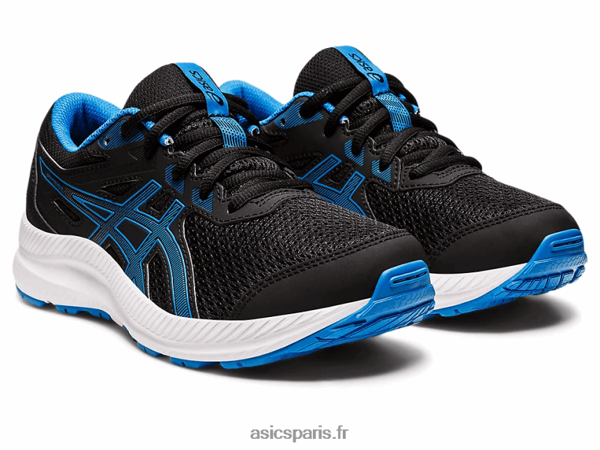 enfants Asics contester l\'école primaire 8 BXL8B24394 noir/bleu électrique