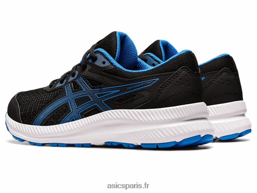enfants Asics contester l\'école primaire 8 BXL8B24394 noir/bleu électrique