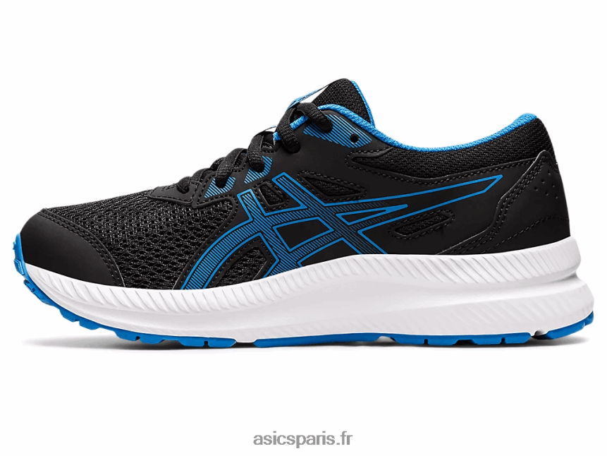 enfants Asics contester l\'école primaire 8 BXL8B24394 noir/bleu électrique