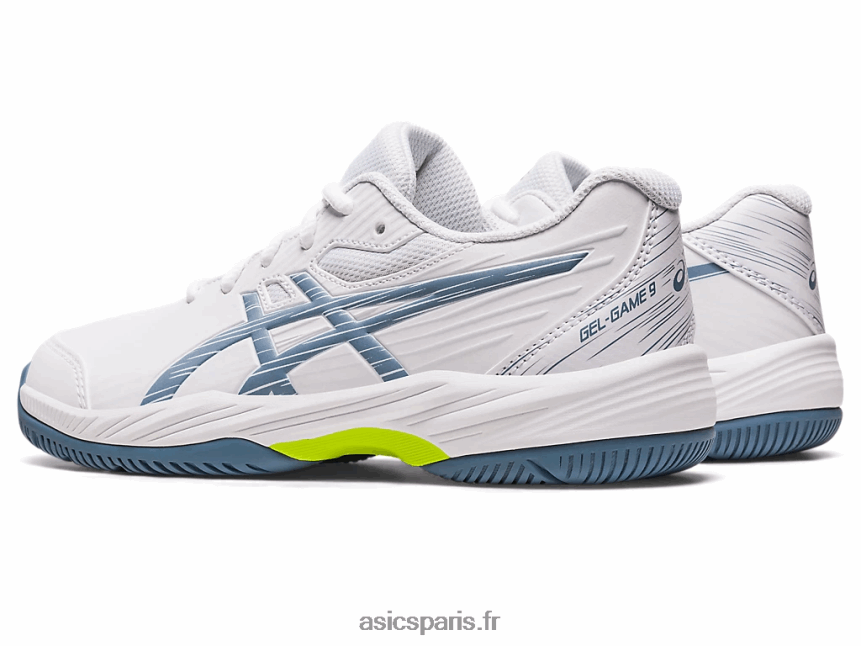 enfants Asics gel-game 9 école primaire BXL8B24267 blanc/bleu acier