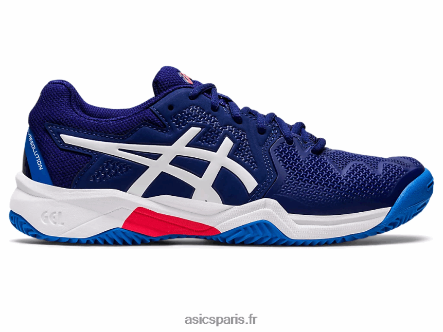 enfants Asics gel-résolution 8 école primaire d'argile BXL8B24430 bleu marine/blanc