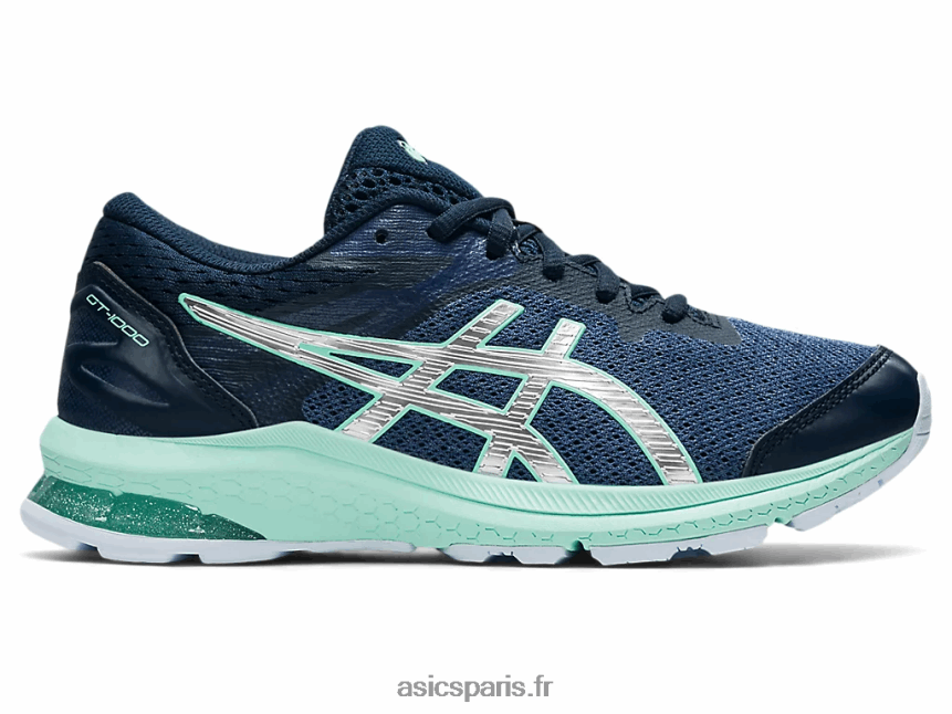 enfants Asics gt-1000 10 école primaire BXL8B24434 bleu tonnerre/argent pur