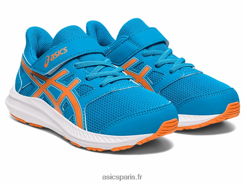 enfants Asics secousse 4 préscolaire BXL8B24261 bleu des îles/pêche soleil