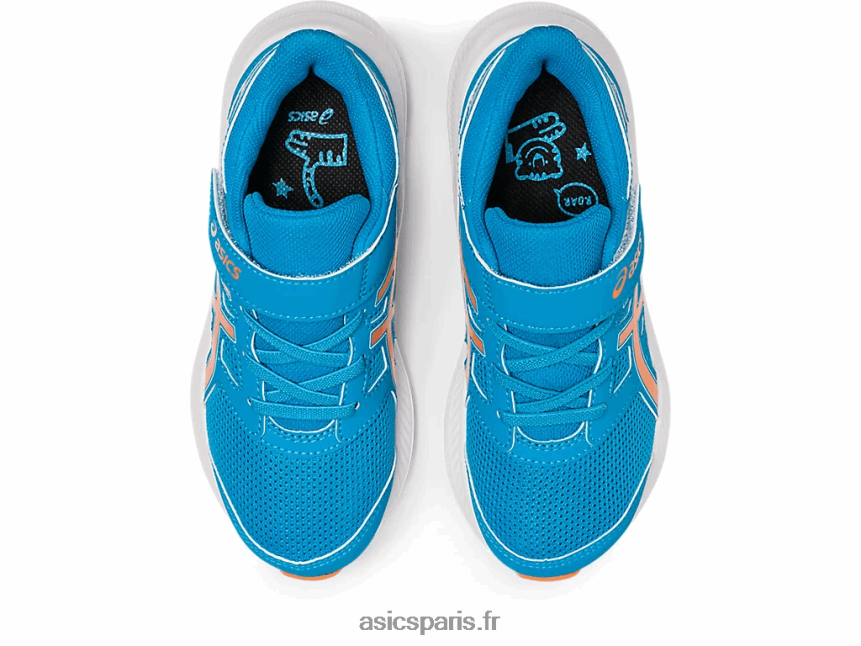 enfants Asics secousse 4 préscolaire BXL8B24261 bleu des îles/pêche soleil