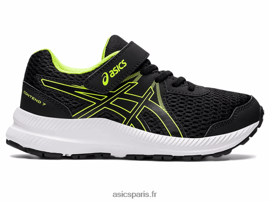 enfants Asics contester 7 préscolaire BXL8B24518 noir/vert danger