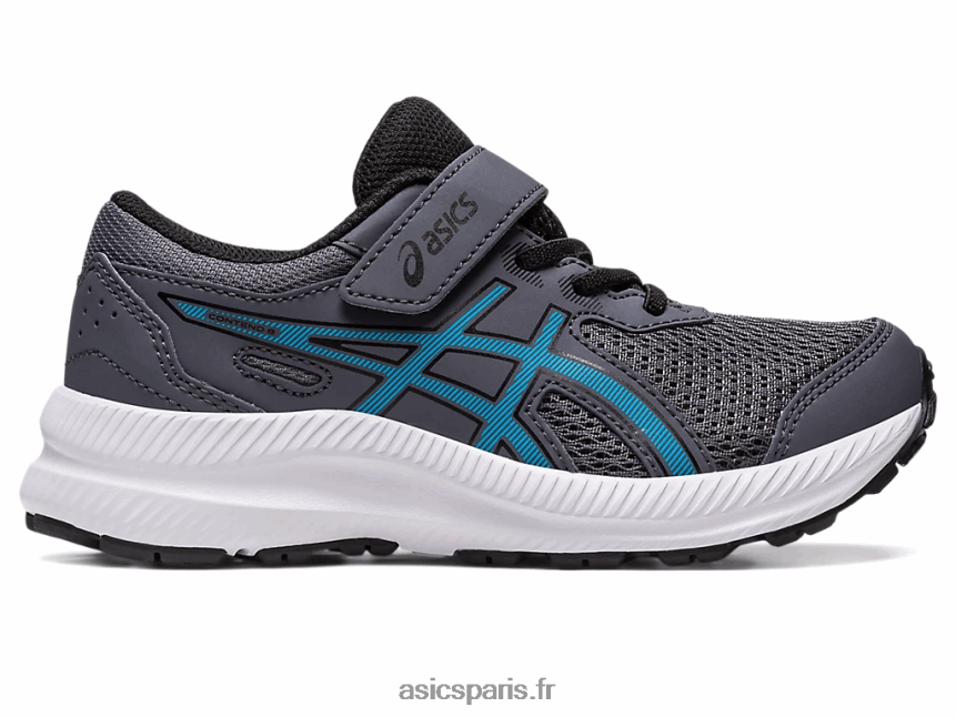 enfants Asics contester 8 préscolaire BXL8B24241 gris porteur/bleu île