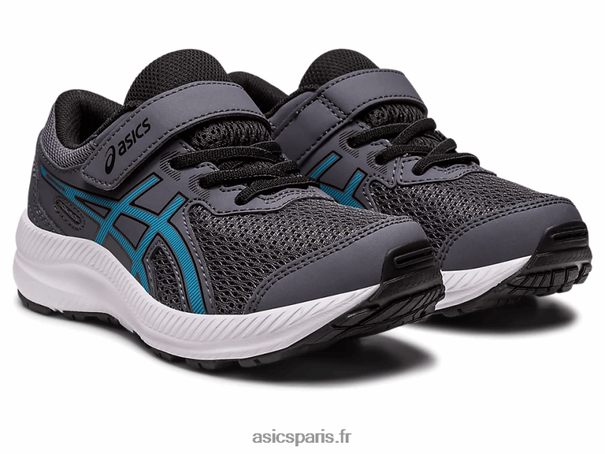 enfants Asics contester 8 préscolaire BXL8B24241 gris porteur/bleu île
