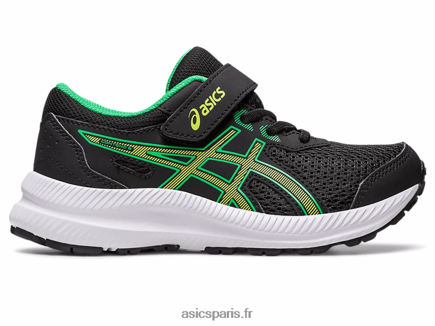 enfants Asics contester 8 préscolaire BXL8B24243 noir/zeste de citron vert