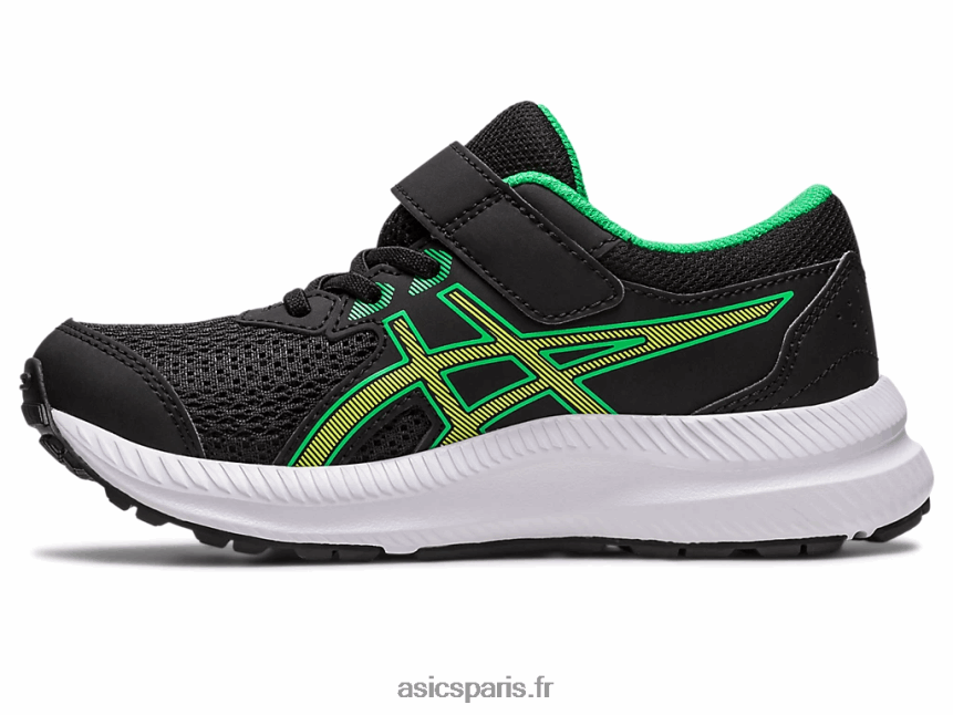 enfants Asics contester 8 préscolaire BXL8B24243 noir/zeste de citron vert