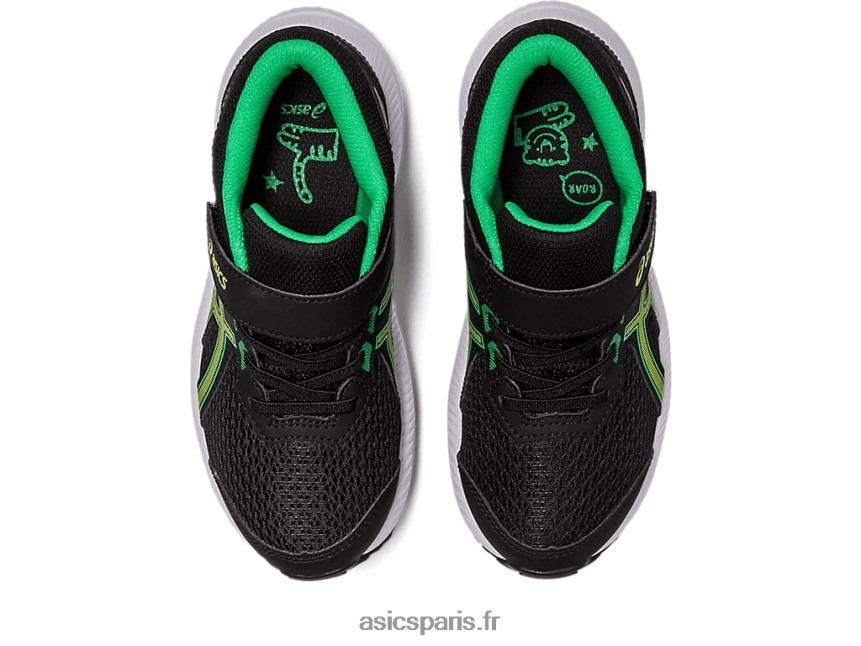 enfants Asics contester 8 préscolaire BXL8B24243 noir/zeste de citron vert