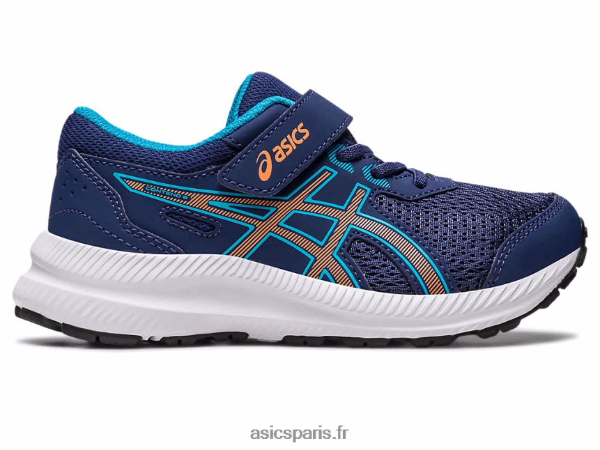 bleu indigo/pêche soleil