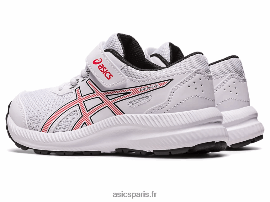 enfants Asics contester 8 préscolaire BXL8B24297 blanc/rouge électrique