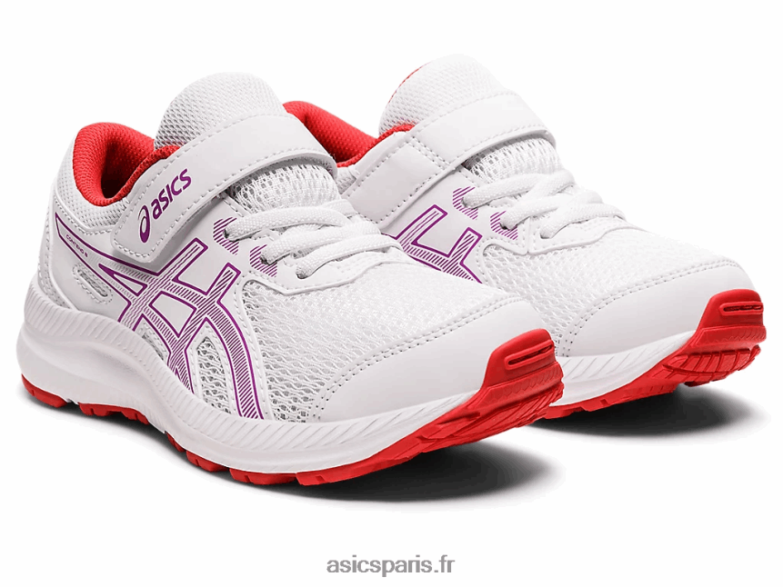 enfants Asics contester 8 préscolaire BXL8B24403 blanc/orchidée