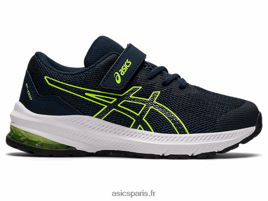 enfants Asics gt-1000 11 préscolaire BXL8B24457 bleu français/vert danger