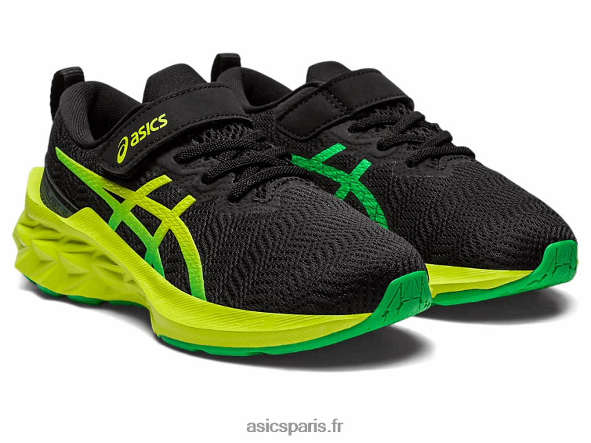 enfants Asics novablast 2 préscolaire BXL8B24224 noir/zeste de citron vert