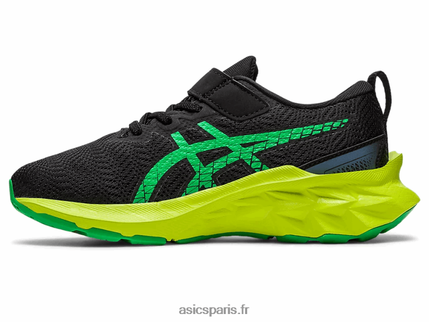 enfants Asics novablast 2 préscolaire BXL8B24224 noir/zeste de citron vert