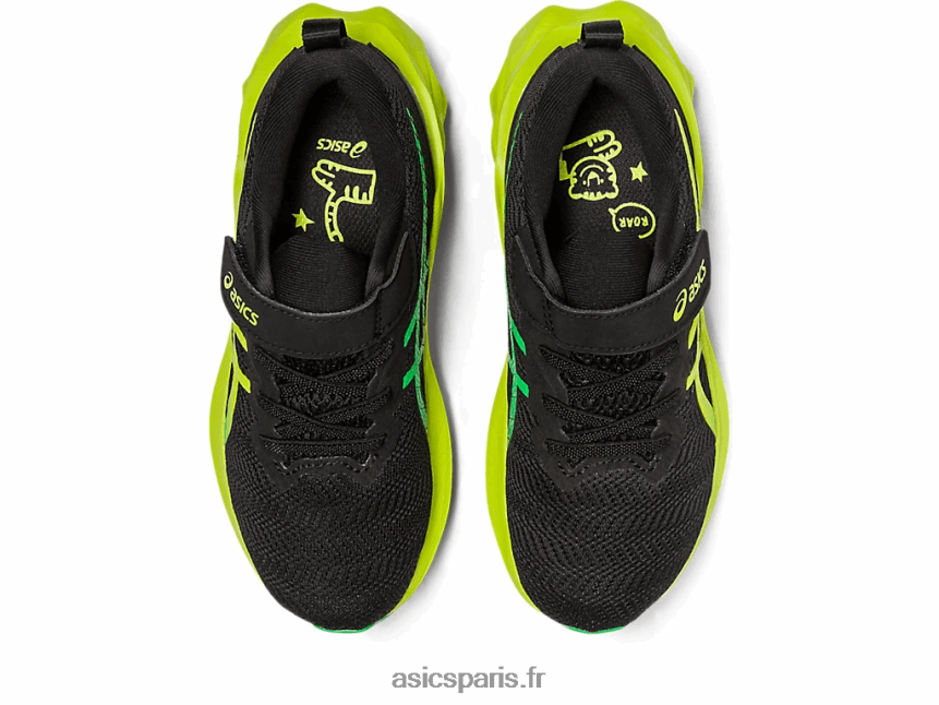 enfants Asics novablast 2 préscolaire BXL8B24224 noir/zeste de citron vert