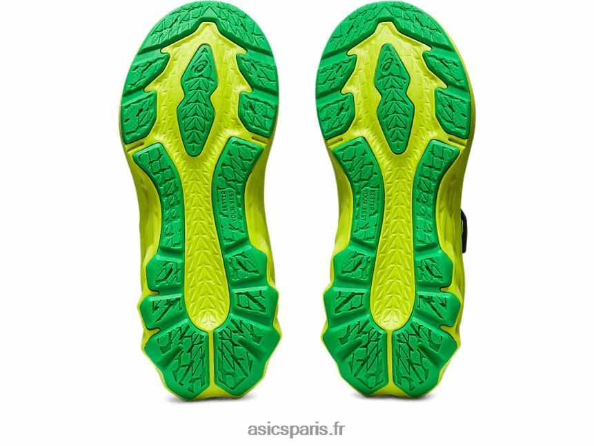enfants Asics novablast 2 préscolaire BXL8B24224 noir/zeste de citron vert