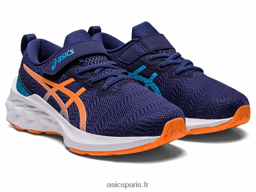 enfants Asics novablast 2 préscolaire BXL8B24283 bleu indigo/pêche soleil