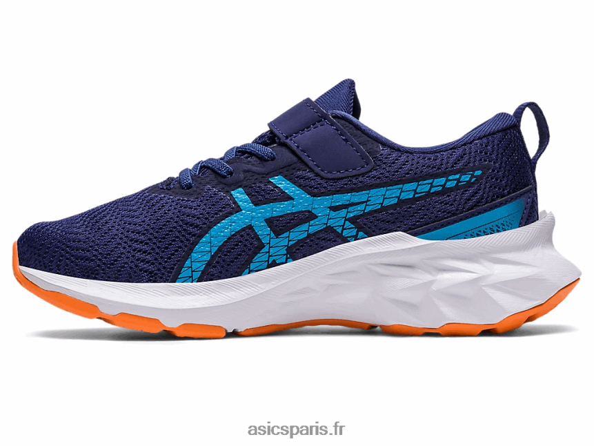 enfants Asics novablast 2 préscolaire BXL8B24283 bleu indigo/pêche soleil